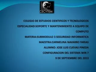 CONFIGURACION DEL SISTEMA