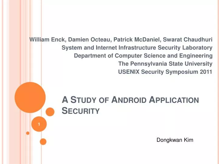 a study of android application security