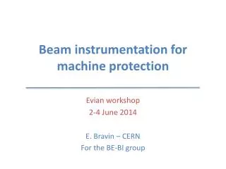 Beam instrumentation for machine protection