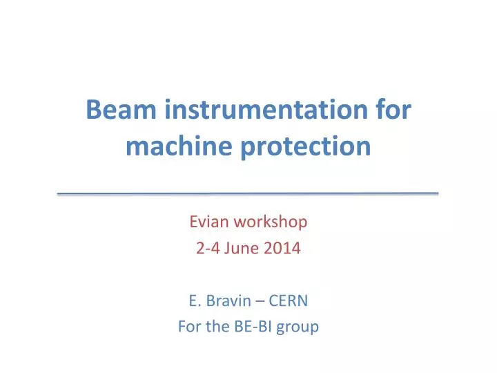 beam instrumentation for machine protection