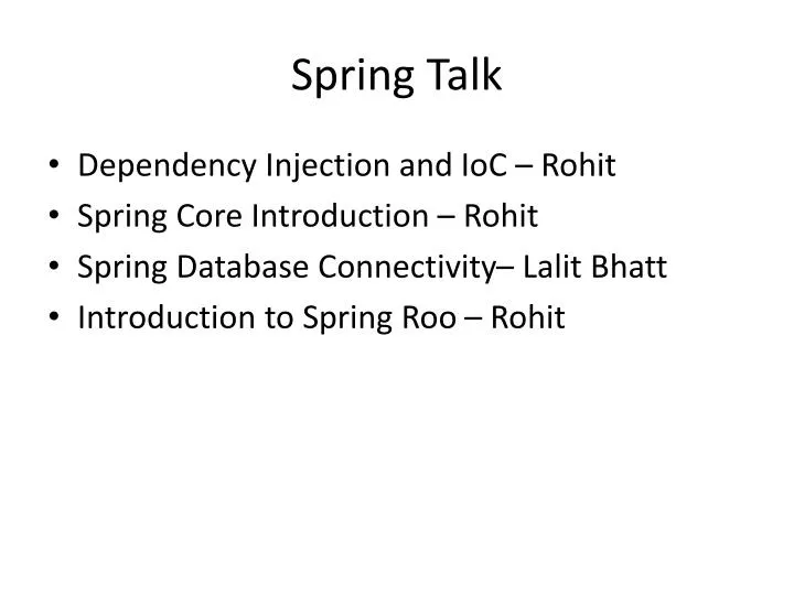 spring talk