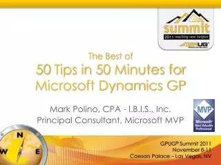 The Best of 50 Tips in 50 Minutes for Microsoft Dynamics GP
