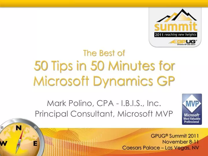 the best of 50 tips in 50 minutes for microsoft dynamics gp