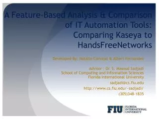 A Feature-Based Analysis &amp; Comparison of IT Automation Tools: Comparing Kaseya to HandsFreeNetworks