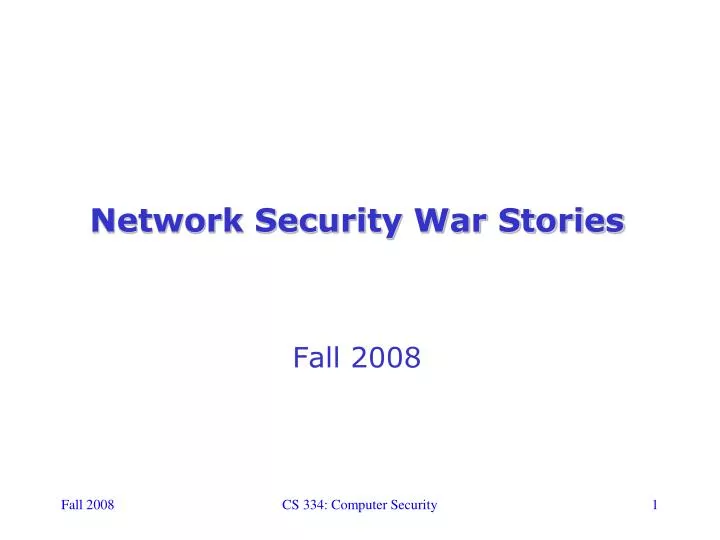 network security war stories