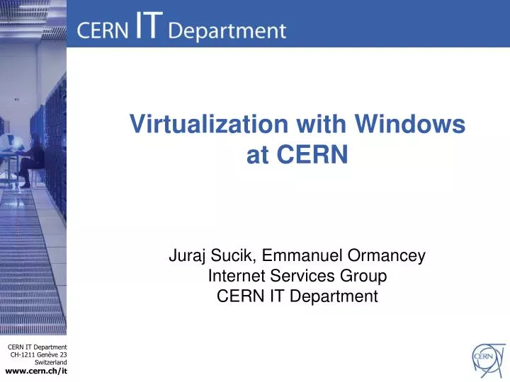 virtualization with windows at cern