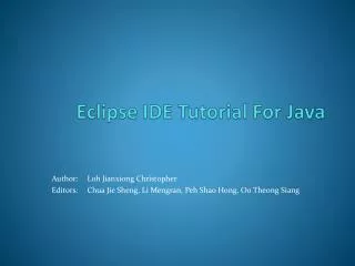 Eclipse IDE Tutorial For Java