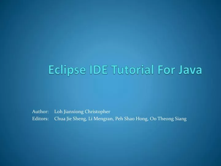 eclipse ide tutorial for java