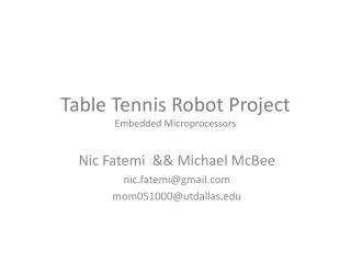 Table Tennis Robot Project