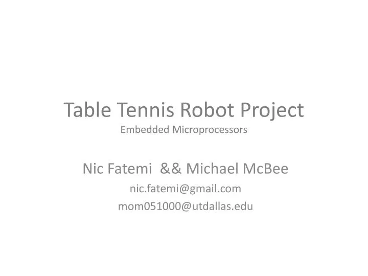 table tennis robot project