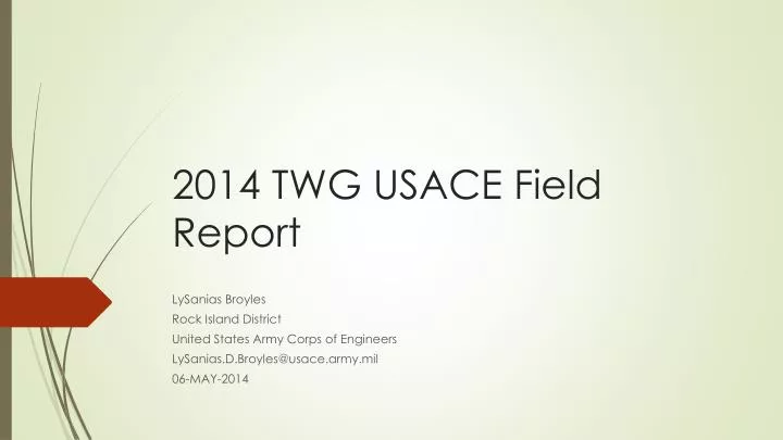 2014 twg usace field report