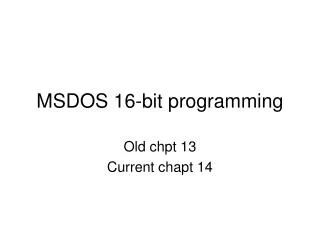 MSDOS 16-bit programming