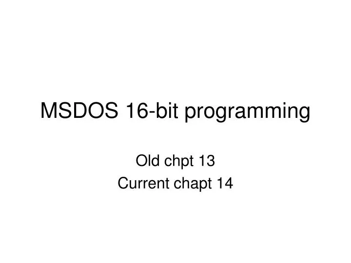 msdos 16 bit programming