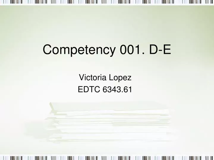competency 001 d e