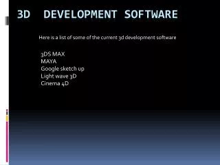3D Development software