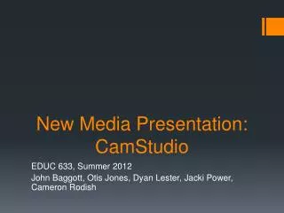 new media presentation camstudio