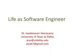 Life as Software Engineer
