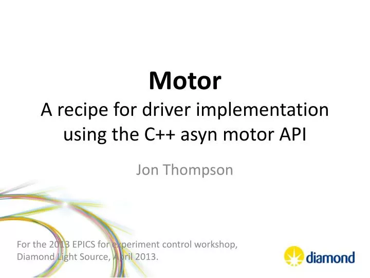 motor a recipe for driver implementation using the c asyn motor api