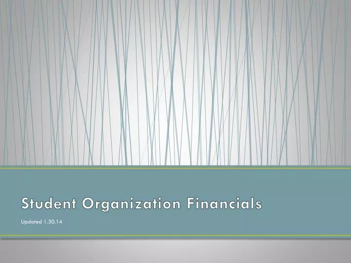 student organization financials