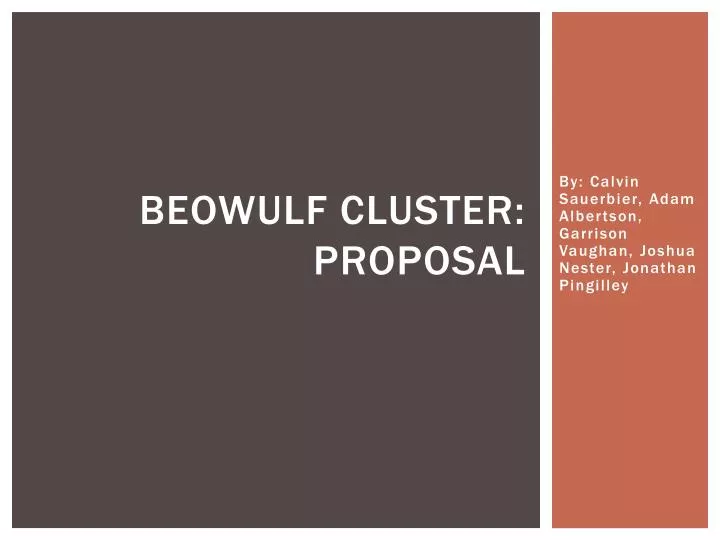 beowulf cluster proposal