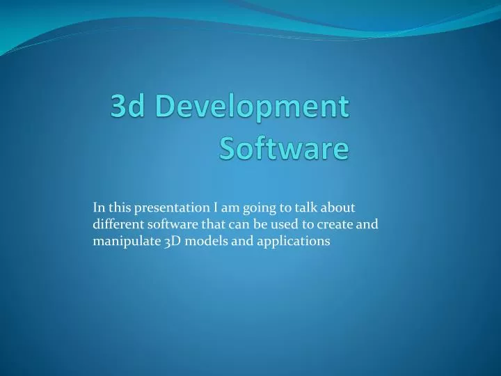 3d development software
