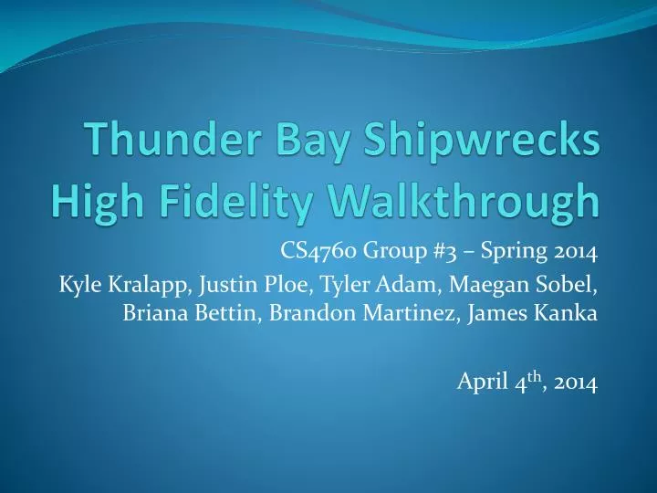 thunder bay shipwrecks high fidelity walkthrough