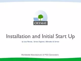 Installation and Initial Start Up