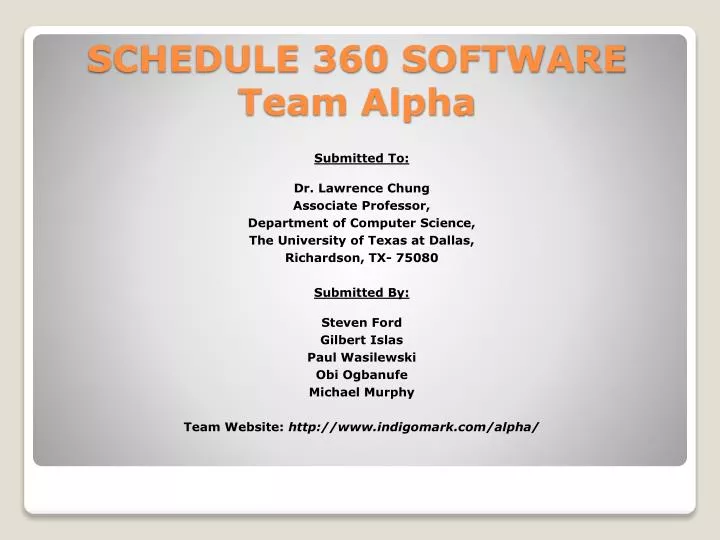 schedule 360 software team alpha