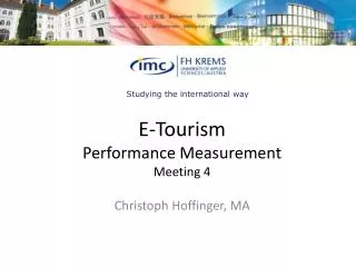 E- Tourism Performance Measurement Meeting 4