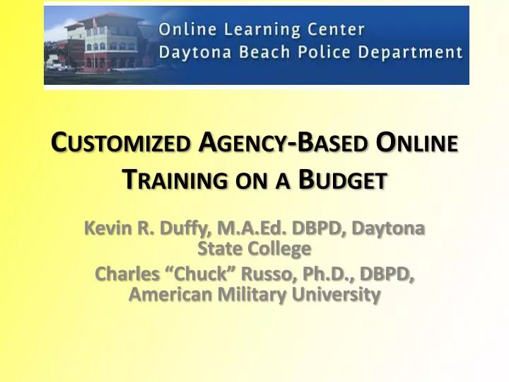 customized agency based online training on a budget