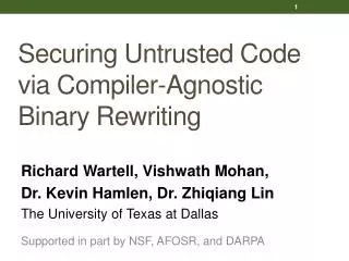 Securing Untrusted Code via Compiler-Agnostic Binary Rewriting