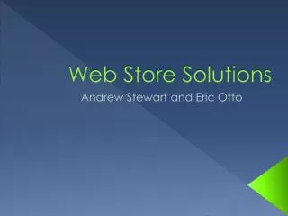 Web Store Solutions