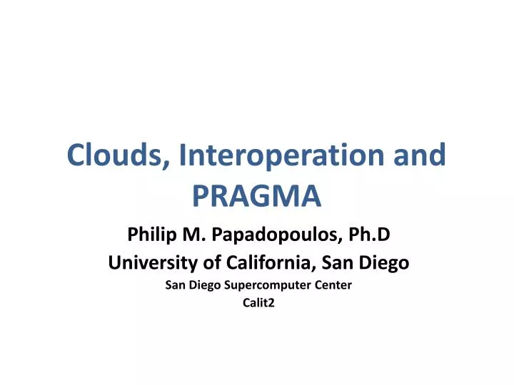 clouds interoperation and pragma