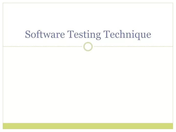 software testing technique