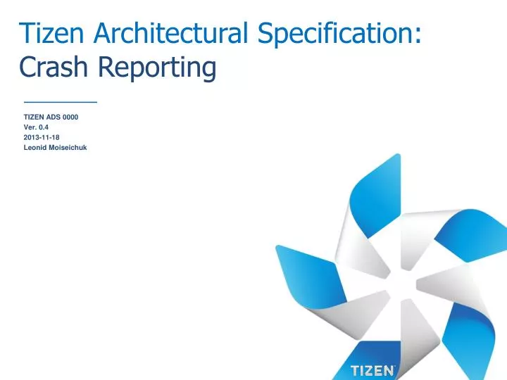 tizen architectural specification crash reporting