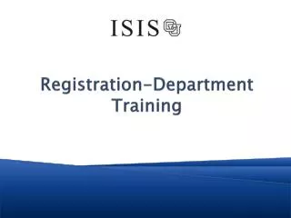 Registration-Department Training