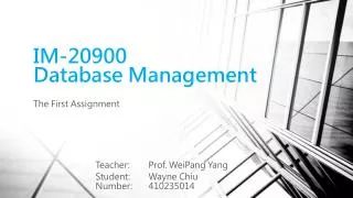 IM-20900 Database Management