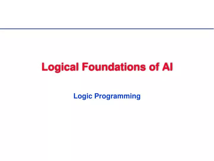logical foundations of ai