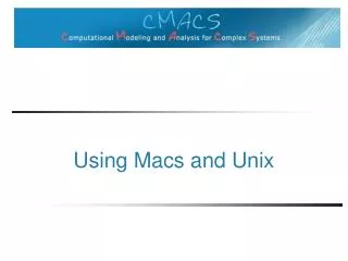 Using Macs and Unix
