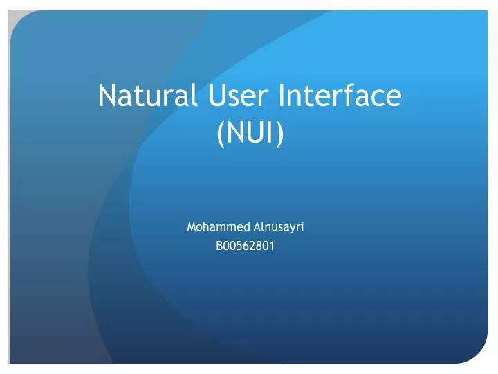 natural user interface nui
