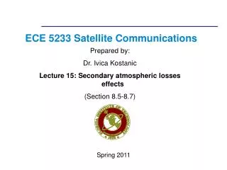 ece 5233 satellite communications