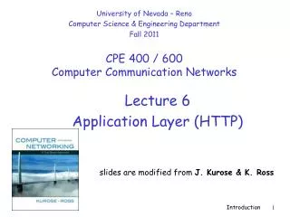 Lecture 6 Application Layer (HTTP)