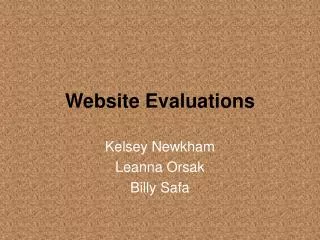 Website Evaluations