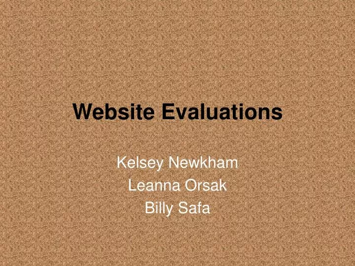 website evaluations