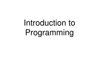 introduction to programming