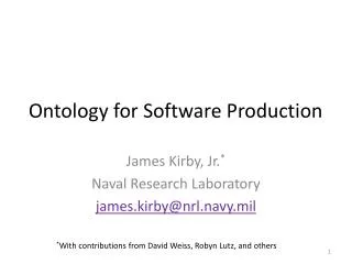 Ontology for Software Production