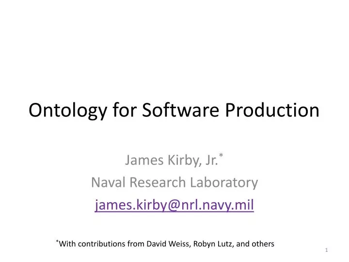 ontology for software production