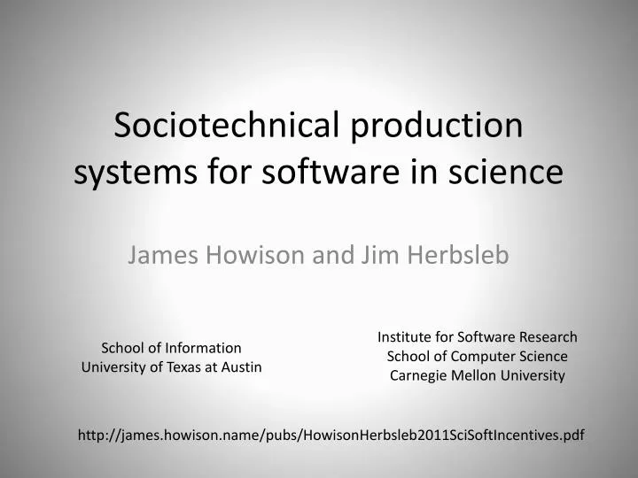 sociotechnical production systems for software in science