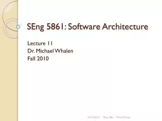 SEng 5861: Software Architecture
