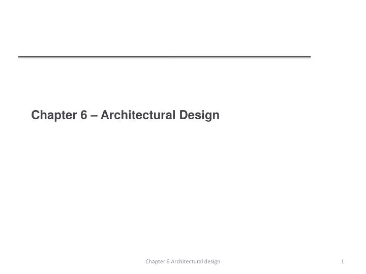 chapter 6 architectural design